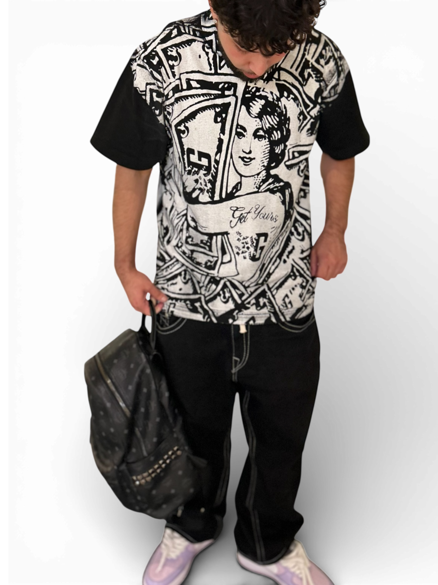 Hand printed Money shirt