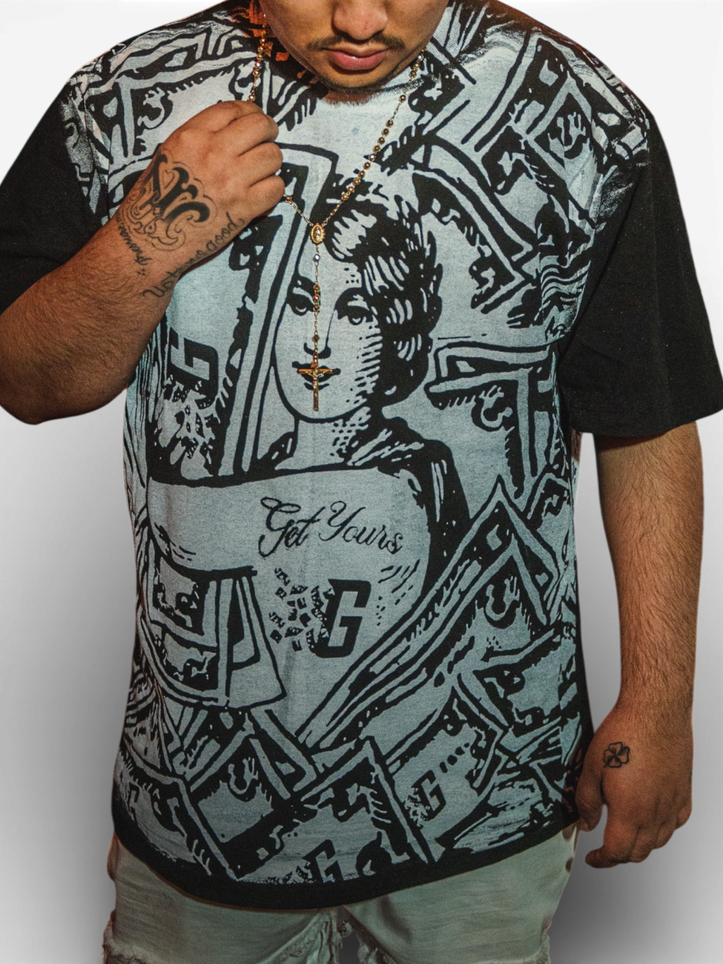 Hand printed Money shirt